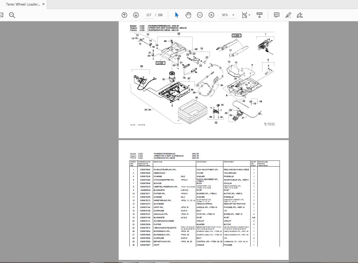 Terex Wheel Loader SKL260 0099 Radlader Parts Catalog 3 2