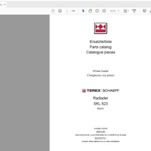 Terex Wheel Loader SKL823 0772 Basic Radlader Parts Catalog 1