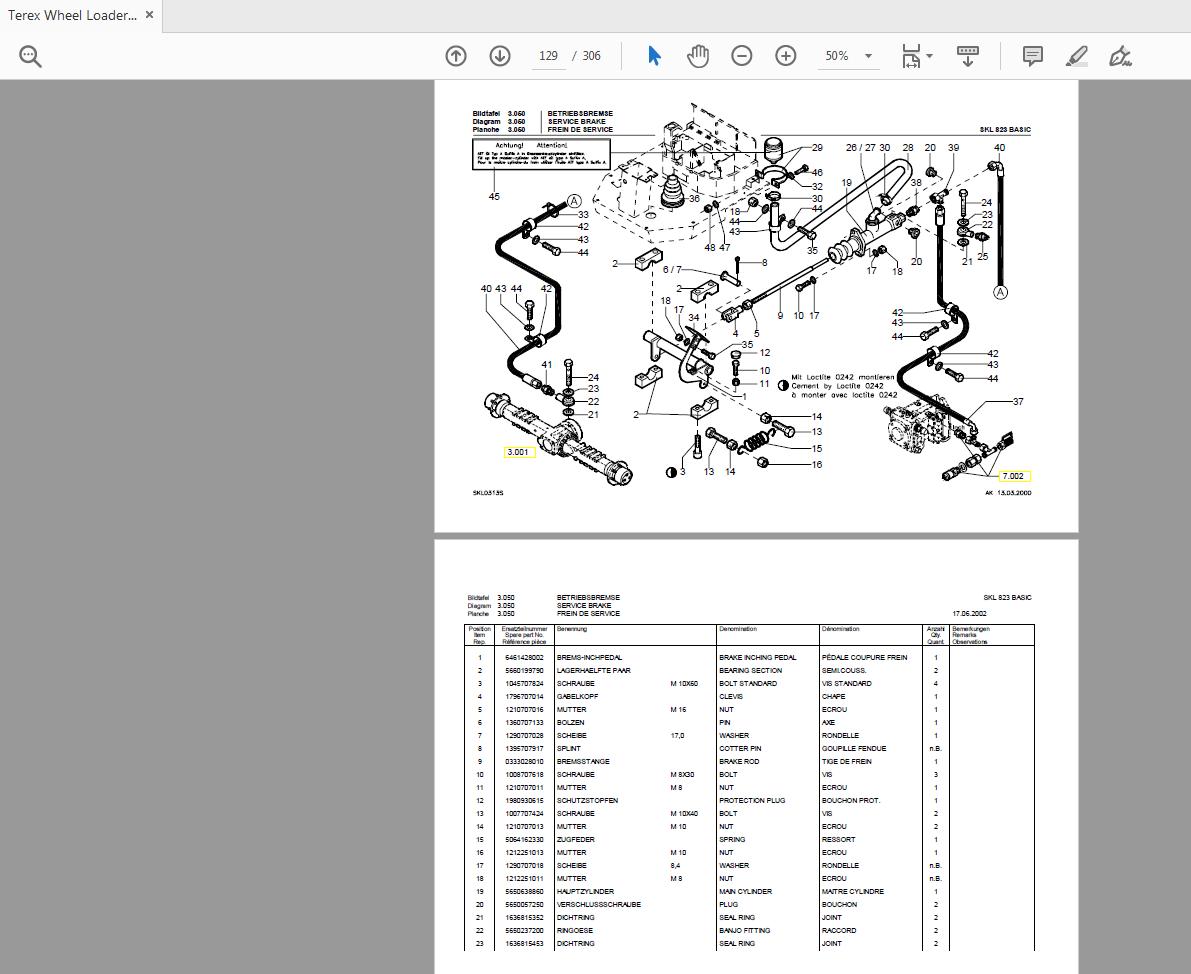 Terex Wheel Loader SKL823 0772 Basic Radlader Parts Catalog 3