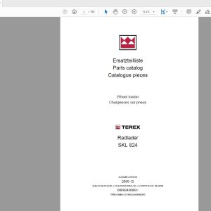 Terex Wheel Loader SKL824 0099 Radlader Parts Catalog 1
