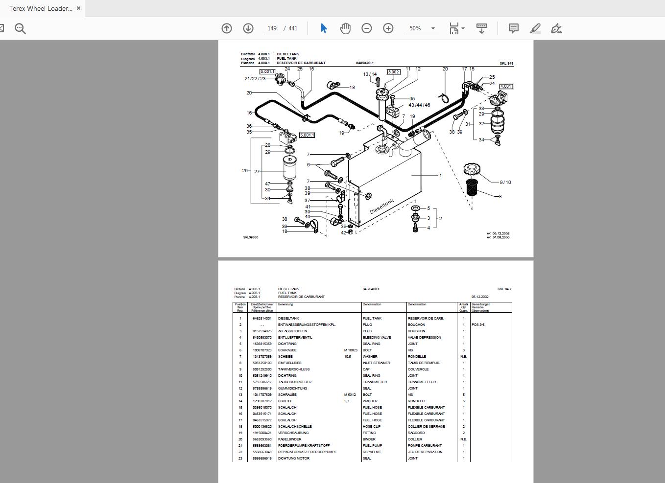 Terex Wheel Loader SKL843 0100 Radlader Parts Catalog 3