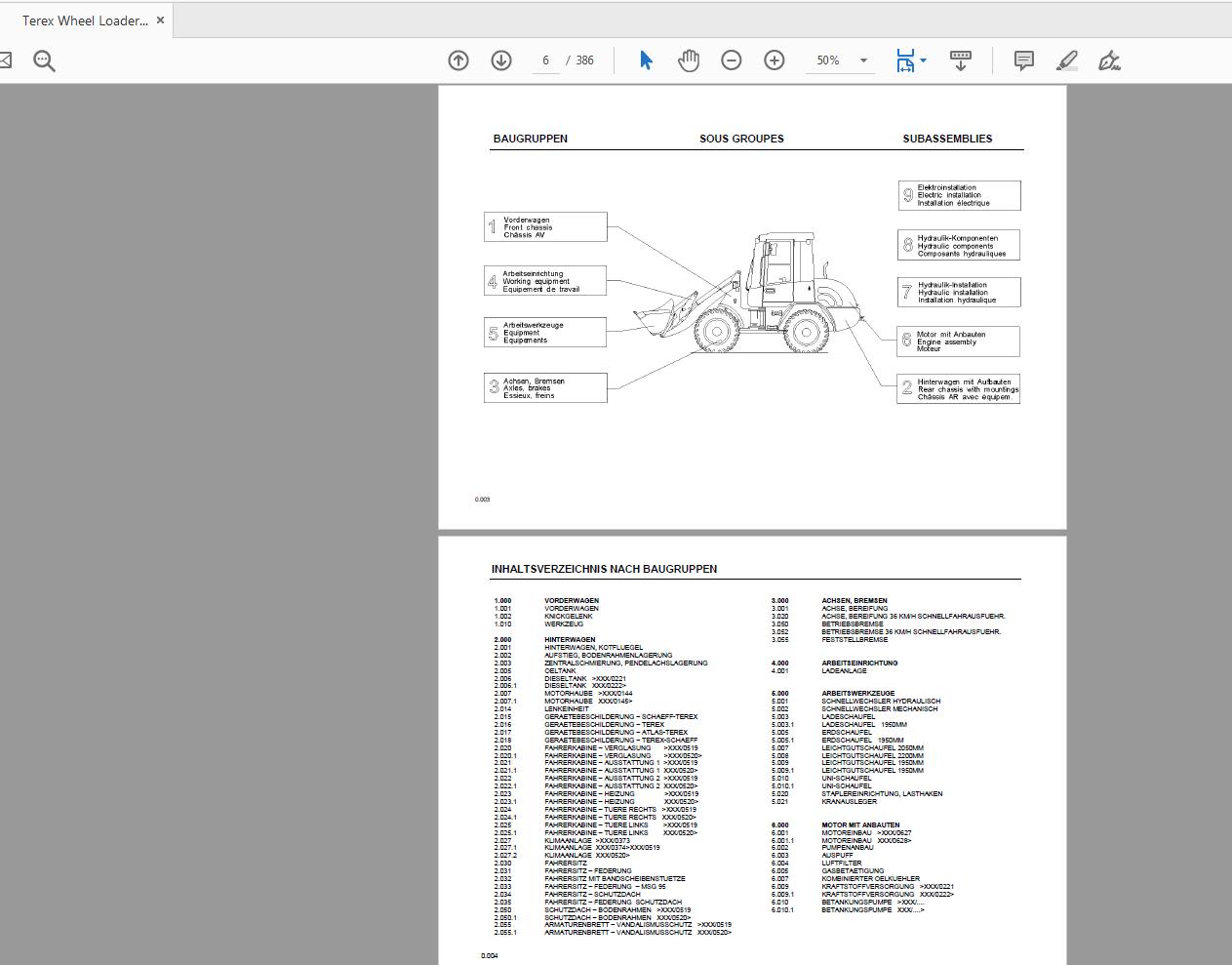 Terex Wheel Loader SKL844 0100 Radlader Parts Catalog 2