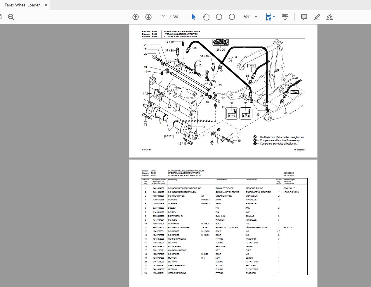 Terex Wheel Loader SKL844 0100 Radlader Parts Catalog 4