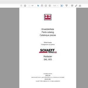 Terex Wheel Loader SKL853 0100 Radlader Parts Catalog 1