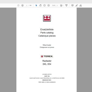 Terex Wheel Loader SKL854 0100 Radlader Parts Catalog 1