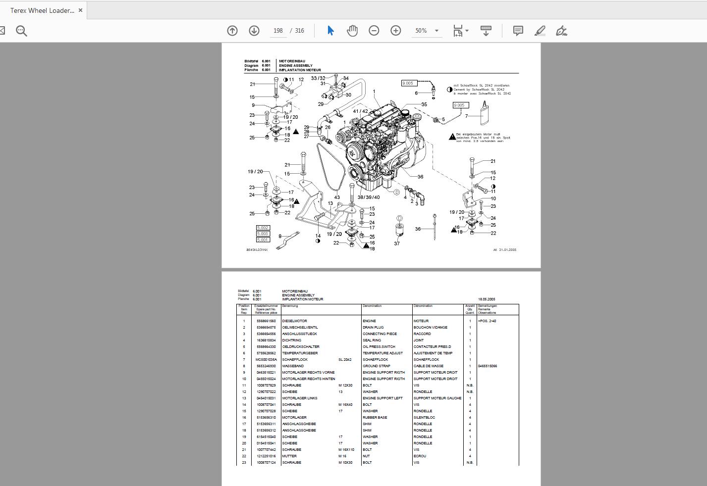 Terex Wheel Loader SKL854 0100 Radlader Parts Catalog 4