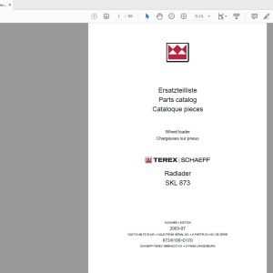Terex Wheel Loader SKL873 0100 to 0170 Radlader Parts Catalog 1