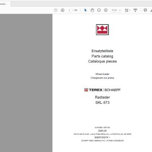 Terex Wheel Loader SKL873 0274 Radlader Parts Catalog 1