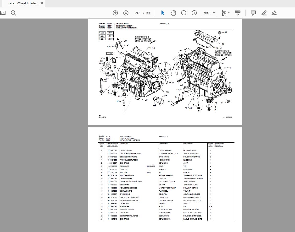 Terex Wheel Loader SKS634 0100 Radlader Parts Catalog 4