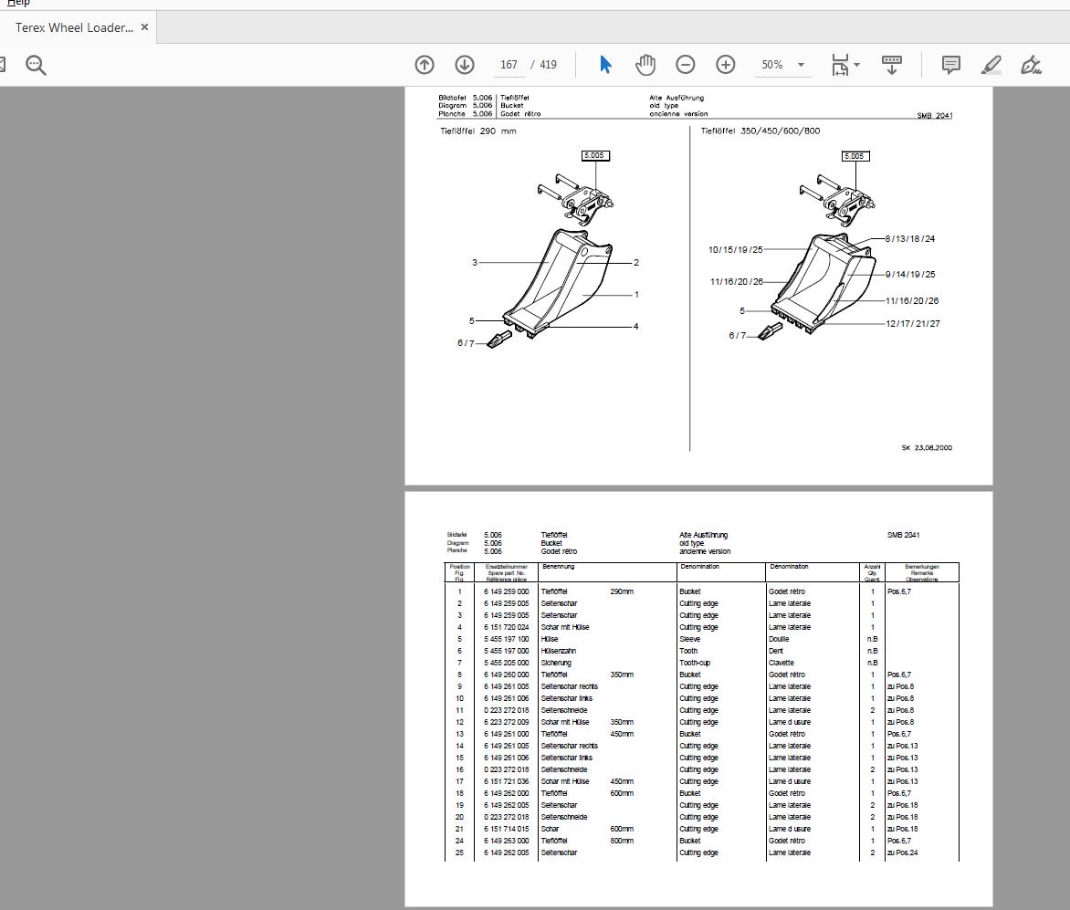 Terex Wheel Loader SMB2041 328 Radlader Parts Catalog 4