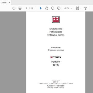 Terex Wheel Loader TL100 0101 to 0646 Radlader Parts Catalog 1