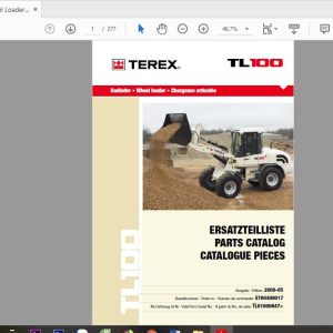 Terex Wheel Loader TL100 0647 5780400017 Radlader Parts Catalog 1