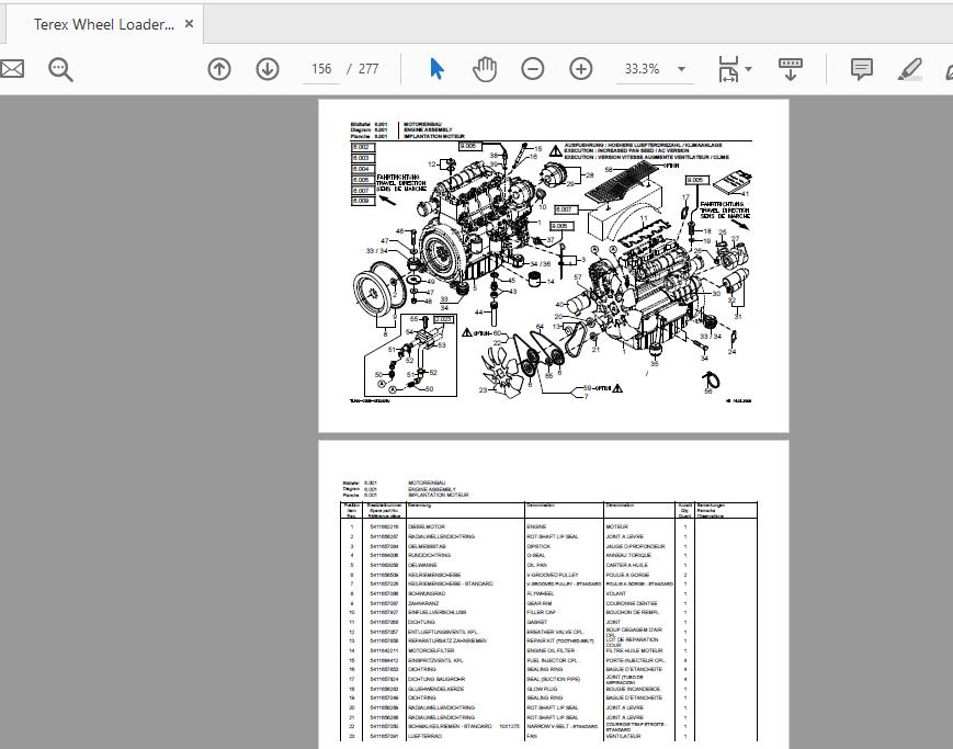 Terex Wheel Loader TL100 0647 5780400017 Radlader Parts Catalog 3