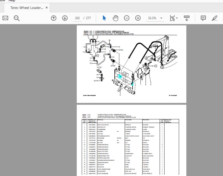 Terex Wheel Loader TL100 0647 5780400017 Radlader Parts Catalog 4