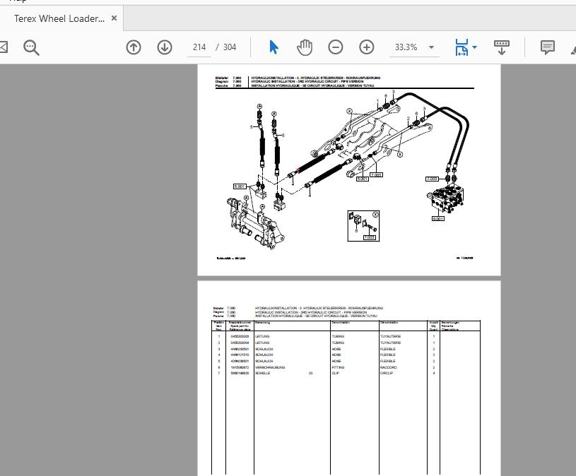 Terex Wheel Loader TL160 0199 5780400019 Radlader Parts Catalog 4