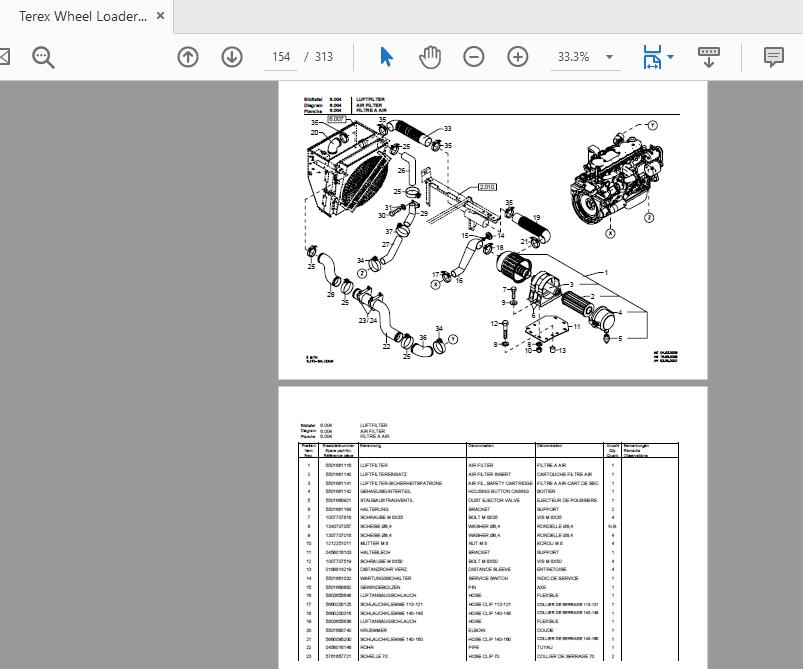 Terex Wheel Loader TL210 0101 Radlader Parts Catalog 3
