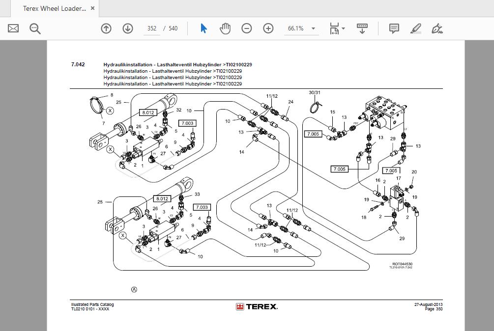 Terex Wheel Loader TL210 0101 xxxx 5780290020 Parts Catalog 4