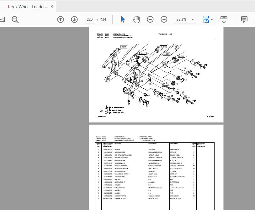 Terex Wheel Loader TL450 0101 5780290023 Parts Catalog 3