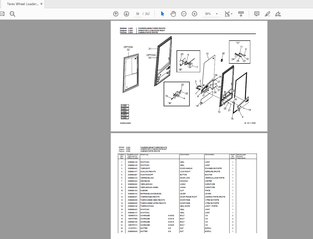 Terex Wheel Loader TL60 0101 Radlader Parts Catalog 3