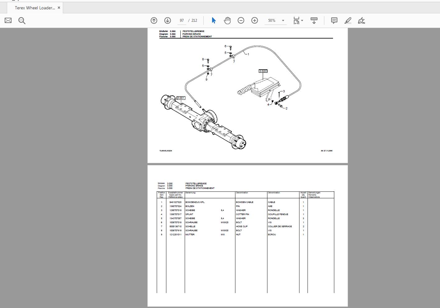 Terex Wheel Loader TL60 0101 Radlader Parts Catalog 4