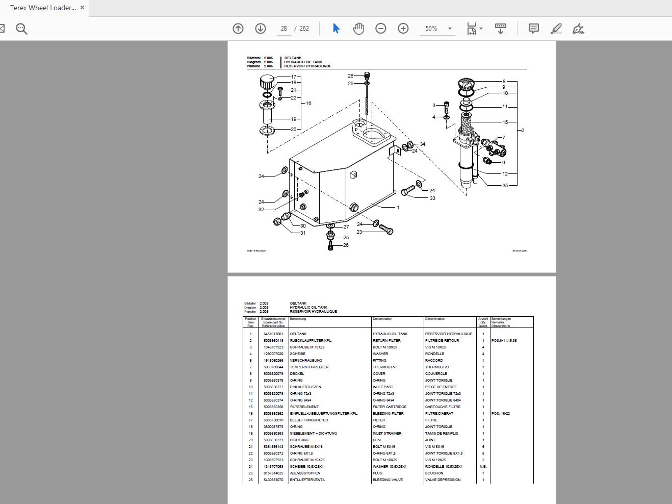 Terex Wheel Loader TL65 0329 Radlader Parts Catalog 2
