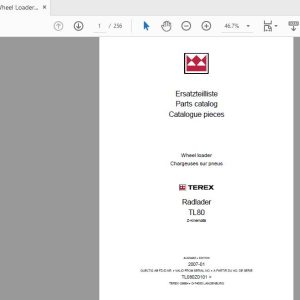 Terex Wheel Loader TL80 Z Kin 0101 Radlader Parts Catalog 1