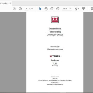 Terex Wheel Loader TL80 Z Kin 1382 Radlader Parts Catalog 1