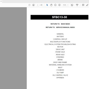 Toyota Battery Forklift 5FB13 30 Series Service Repair Manual CE305 1