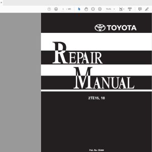 Toyota Electric Powered Towing Tractor 2TE15 2TE18 Repair Manual CE660 1