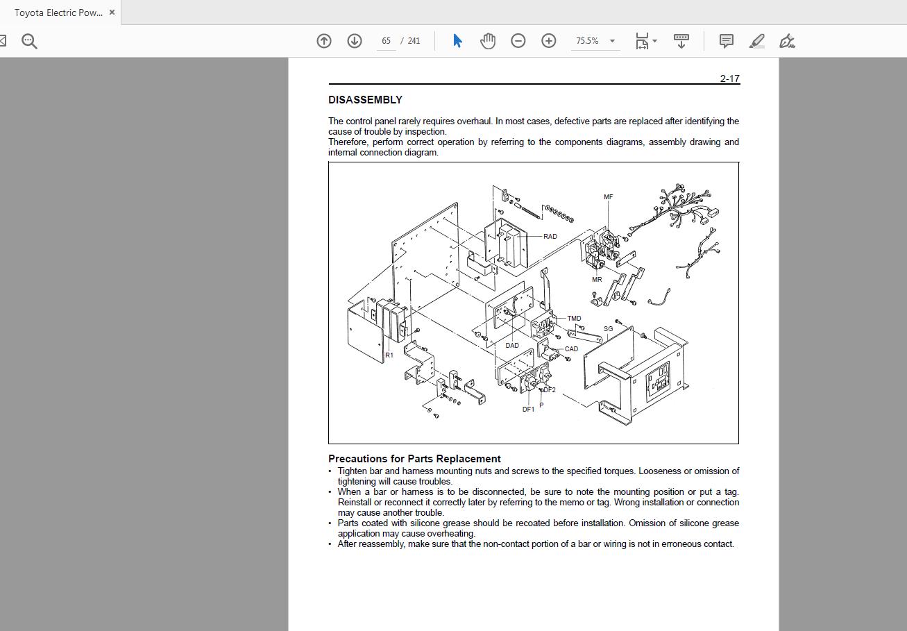 Toyota Electric Powered Towing Tractor CBT4.6 CBTY4 Repair Manual CE654 1 3