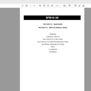 Toyota Forklift 5FB10 30 Series Service Repair Manual CE308 1