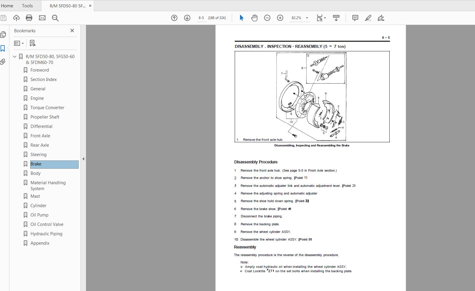 Toyota Forklift 5FD50 80 5FG50 60 5FDM60 70 Series Repair Manual 4