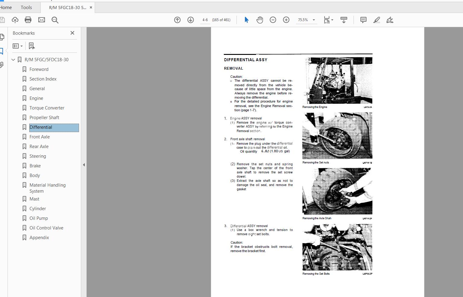 Toyota Forklift 5FGDC18 30 Series Repair Manual CE004 3