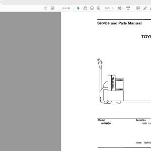 Toyota Forklift 6HBW20 Service and Parts Manual CL340 1