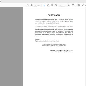 Toyota Forklift 7FBCU15 55 Series Repair Manual CU335 1