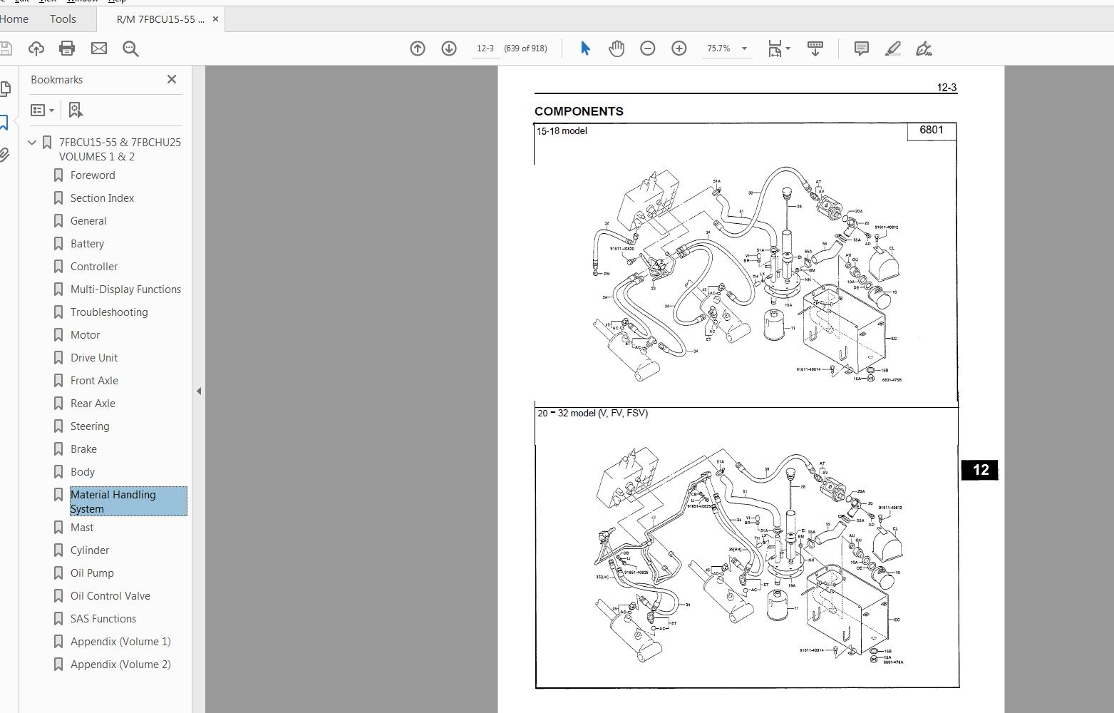 Toyota Forklift 7FBCU15 55 7FBCHU15 55 Repair Manual CU321 CU322 4