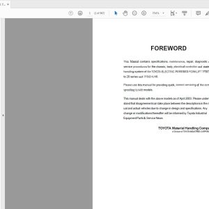 Toyota Forklift 7FBEU15 20 7FBEHU18 Repair Manual CU330 CU331 1