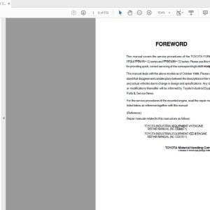Toyota Forklift 7FDGU15 32 7FGCU20 32 Series Repair Manual CU027 2 1