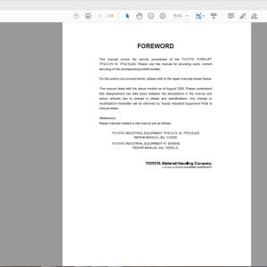 Toyota Forklift 7FGCU15 18 7FGCSU20 Repair Manual CU042 1