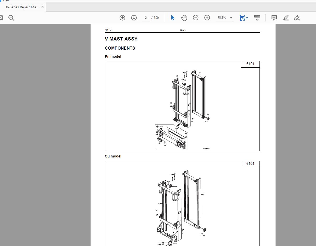 Toyota Forklift 8FGDU15 32 8FGCU20 32 Series Repair Manual CU066 4