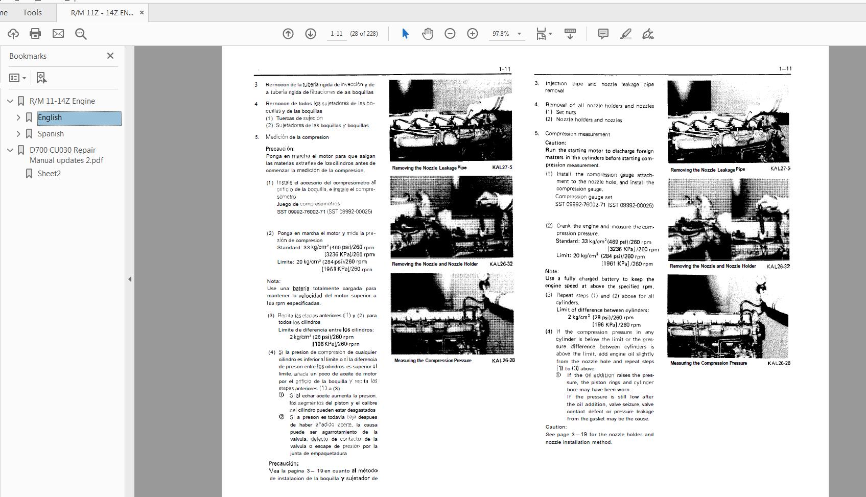 Toyota Forklift Trucks 11Z 12Z 13Z 14Z Engine Repair manual C4615 1 3