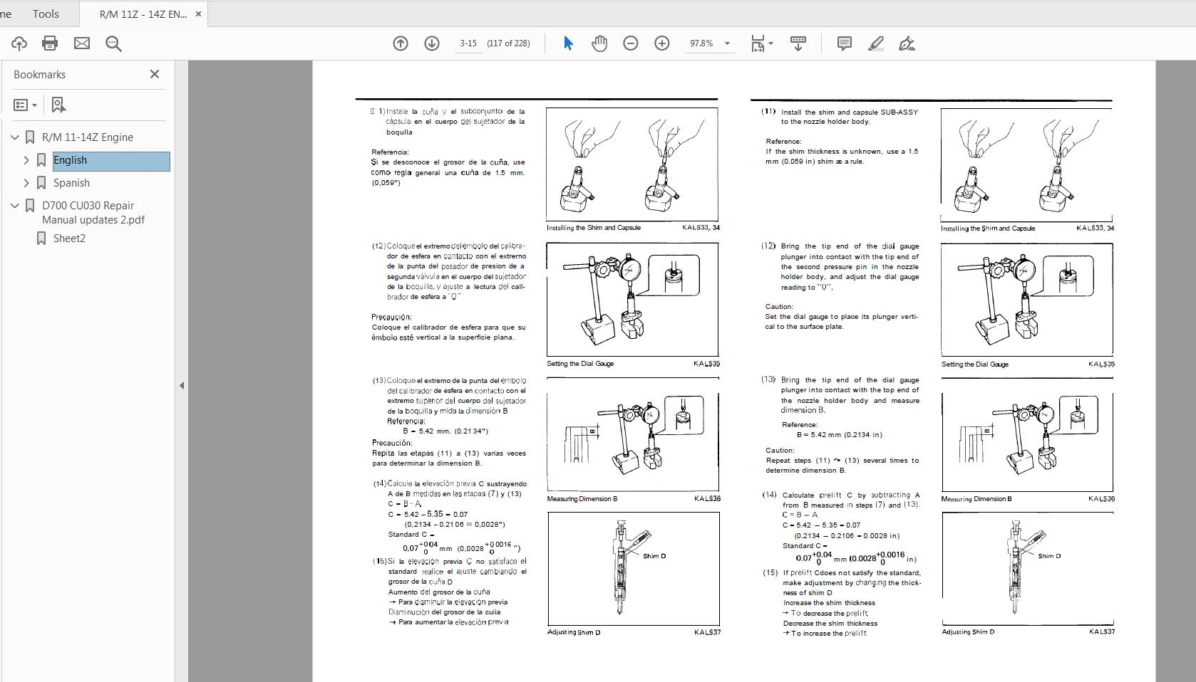 Toyota Forklift Trucks 11Z 12Z 13Z 14Z Engine Repair manual C4615 1 4