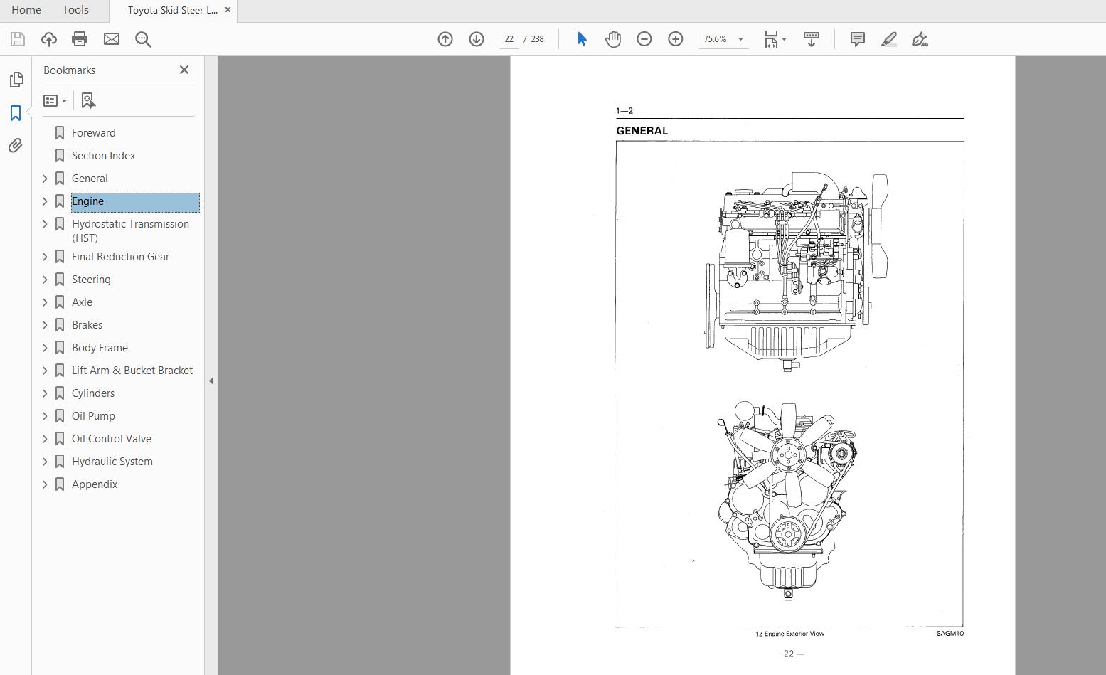 Toyota Skid Steer Loader SDK10 Repair Manual CE616 2