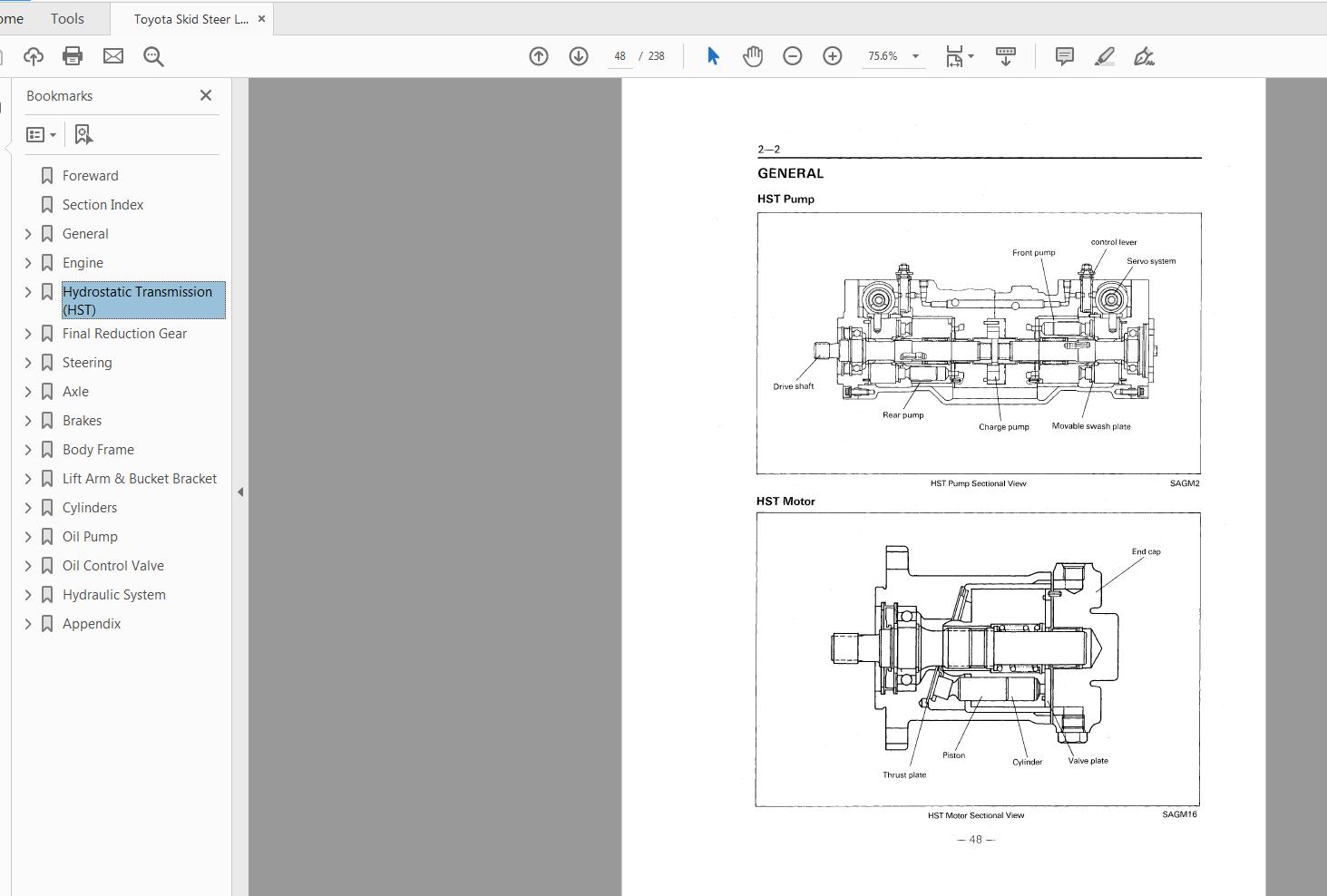 Toyota Skid Steer Loader SDK10 Repair Manual CE616 3