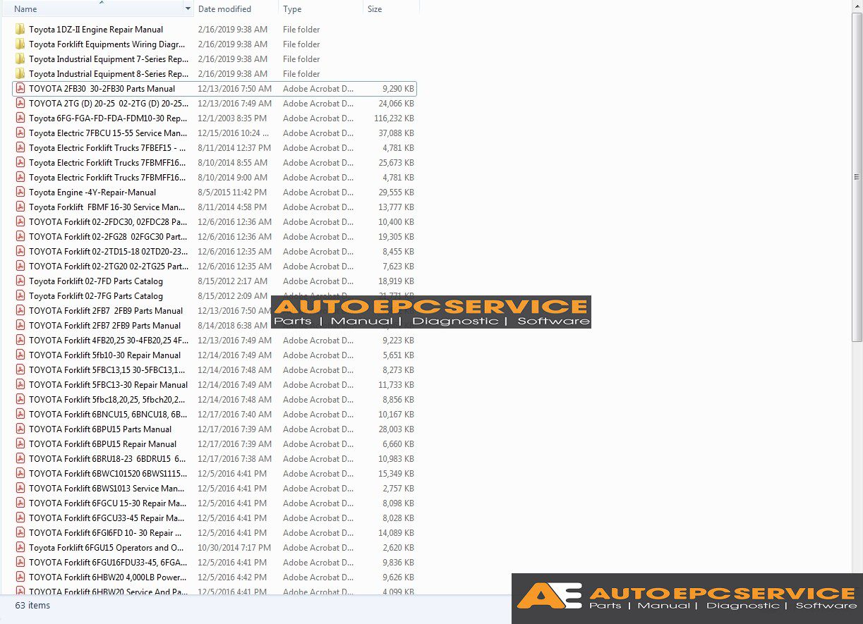 Toyota Forklift Full Set Manual DVD 1