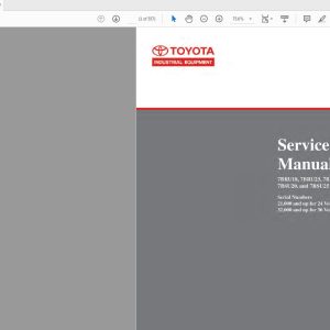 Toytota Forklift 7BRU18 23 7BSU20 25 7BDRU15 Service Manual CL220 01 1