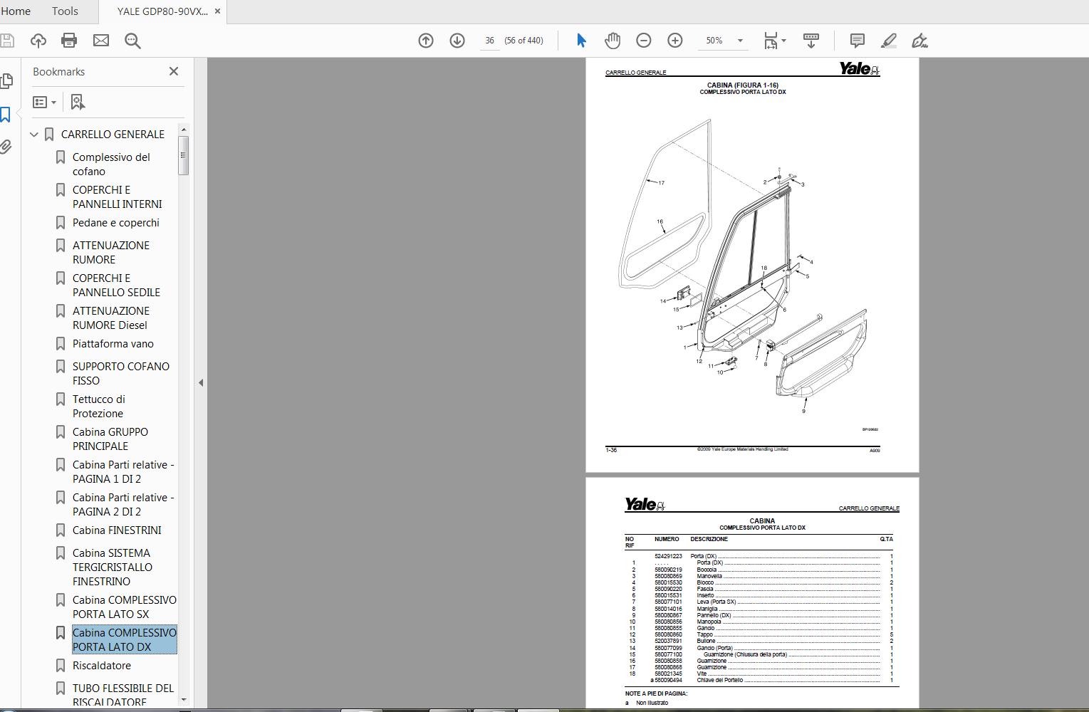 YALE GDP80 90VX 550000864 A909E Y PM UK IT 06 2009 2