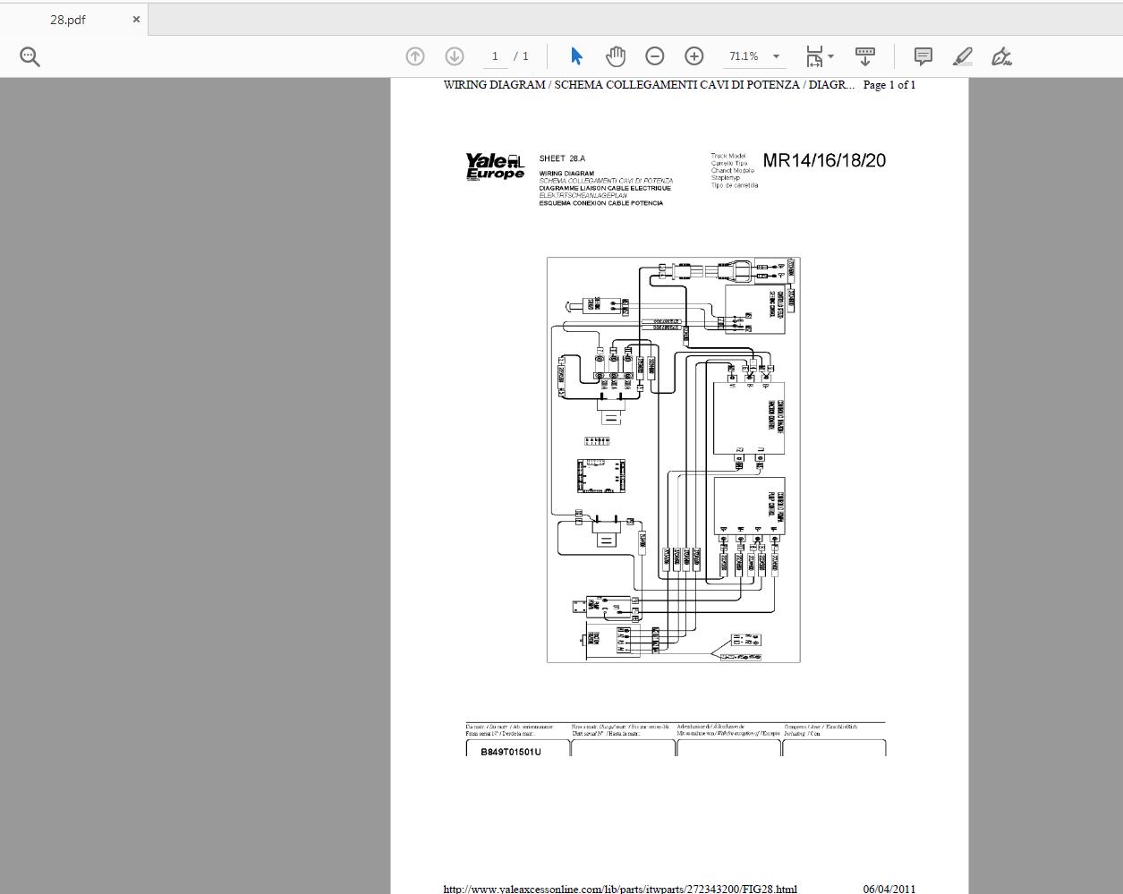Yale Forklift MR14 16 18 20 B439T 272343200 Parts Catalog04 2011 6