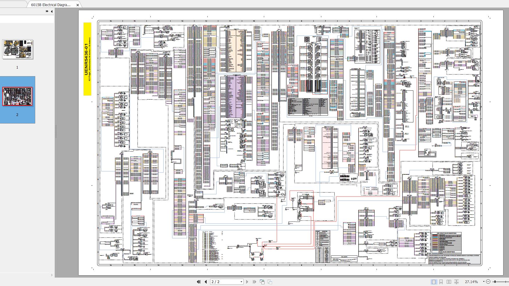 CAT 6015B Excavator Hydraulic and Electrical Diagram 2