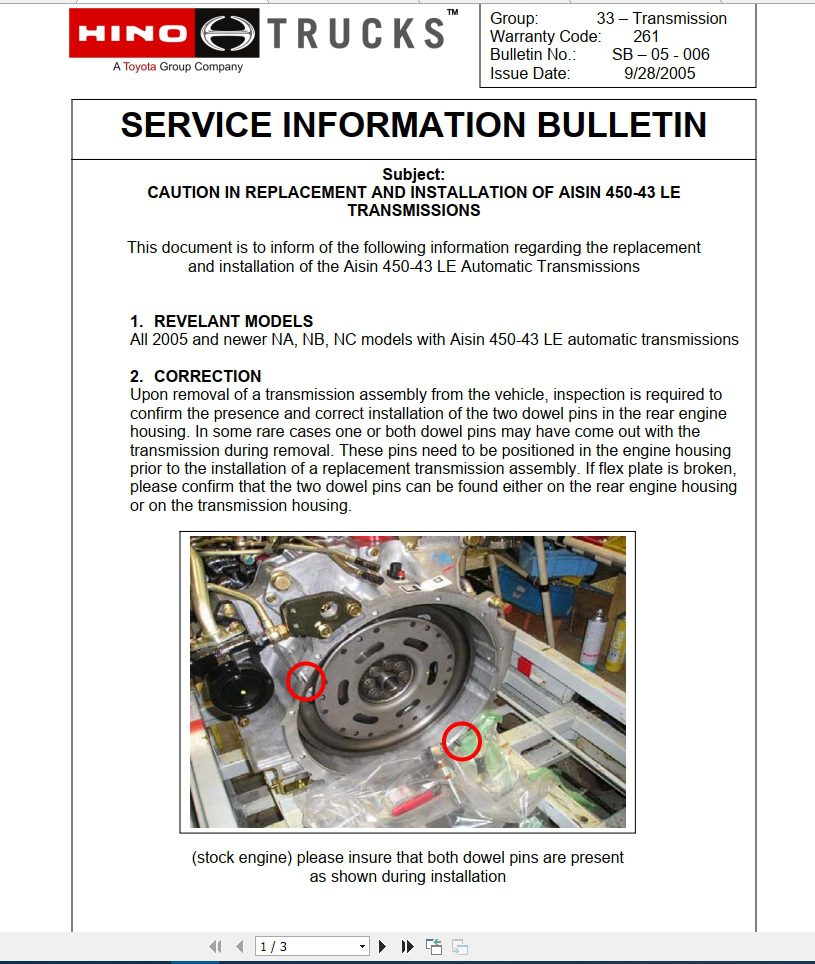 HINO Truck All Series Technical Bulletins Chassis Updates 2019EN 36huRH